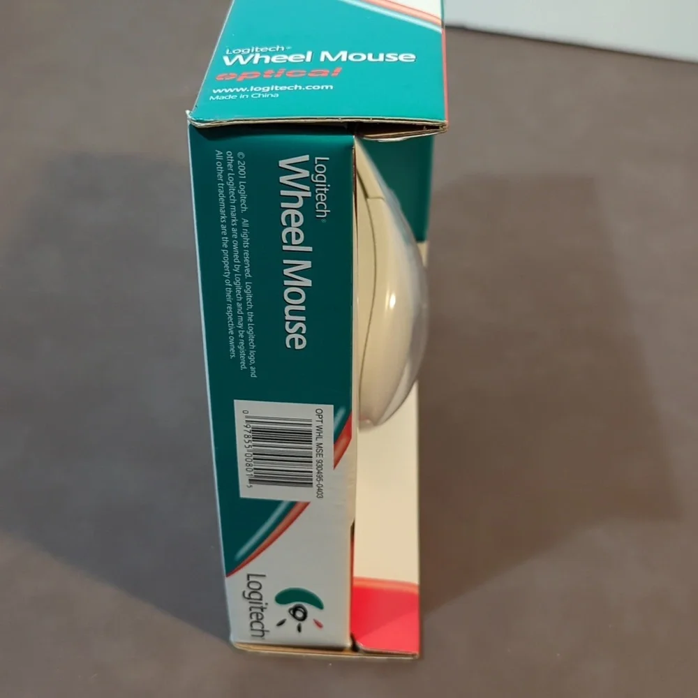 Logitech Optical Wheel Mouse USB PC With Box Paperwork Mouseware